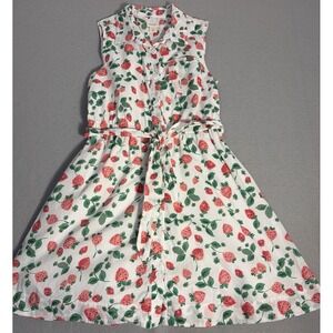 J Crew Crewcuts Strawberries Belted Dress Size 10 EUC